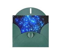 Pearl Paper Blue Shining Stars Printed Greeting Card With Envelope,Blank Inside For Birthday,Christmas, All Occasions,6x4 Inch