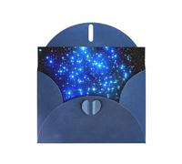 Pearl Paper Blue Shining Stars Printed Greeting Card With Envelope,Blank Inside For Birthday,Christmas, All Occasions,6x4 Inch