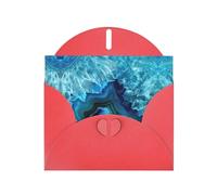 Pearl Paper Bright Aqua Blue Turquoise Printed Greeting Card With Envelope,Blank Inside For Birthday,Christmas, All Occasions,6x4 Inch