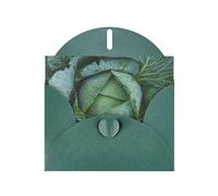 Pearl Paper Bright Cabbage Printed Greeting Card With Envelope,Blank Inside For Birthday,Christmas, All Occasions,6x4 Inch