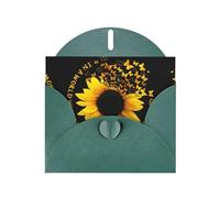 Pearl Paper Butterfly And Sunflower Printed Greeting Card With Envelope,Blank Inside For Birthday,Christmas, All Occasions,6x4 Inch