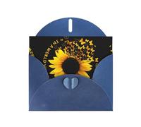 Pearl Paper Butterfly And Sunflower Printed Greeting Card With Envelope,Blank Inside For Birthday,Christmas, All Occasions,6x4 Inch