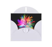 Pearl Paper Color Explosion Printed Greeting Card With Envelope,Blank Inside For Birthday,Christmas, All Occasions,6x4 Inch
