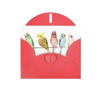 Pearl Paper Colorful Parrots On Tree Printed Greeting Card With Envelope,Blank Inside For Birthday,Christmas, All Occasions,6x4 Inch