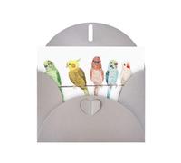 Pearl Paper Colorful Parrots On Tree Printed Greeting Card With Envelope,Blank Inside For Birthday,Christmas, All Occasions,6x4 Inch