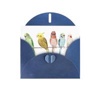 Pearl Paper Colorful Parrots On Tree Printed Greeting Card With Envelope,Blank Inside For Birthday,Christmas, All Occasions,6x4 Inch