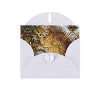 Pearl Paper Compass And Old World Map Printed Greeting Card With Envelope,Blank Inside For Birthday,Christmas, All Occasions,6x4 Inch