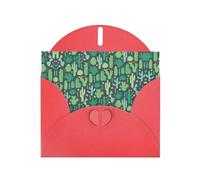 Pearl Paper Cute Cactus Seamless Illustration Printed Greeting Card With Envelope,Blank Inside For Birthday,Christmas, All Occasions,6x4 Inch