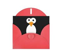 Pearl Paper Cute Penguin Printed Greeting Card With Envelope,Blank Inside For Birthday,Christmas, All Occasions,6x4 Inch
