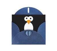 Pearl Paper Cute Penguin Printed Greeting Card With Envelope,Blank Inside For Birthday,Christmas, All Occasions,6x4 Inch