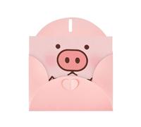 Pearl Paper Cute Pig Printed Greeting Card With Envelope,Blank Inside For Birthday,Christmas, All Occasions,6x4 Inch