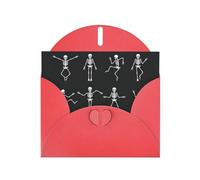 Pearl Paper Cute Skeleton Dancing Printed Greeting Card With Envelope,Blank Inside For Birthday,Christmas, All Occasions,6x4 Inch