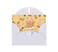 Pearl Paper Delicious Sweet Ramen Printed Greeting Card With Envelope,Blank Inside For Birthday,Christmas, All Occasions,6x4 Inch