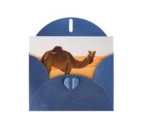 Pearl Paper Desert Sand Camel Printed Greeting Card With Envelope,Blank Inside For Birthday,Christmas, All Occasions,6x4 Inch
