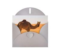 Pearl Paper Desert Sand Camel Printed Greeting Card With Envelope,Blank Inside For Birthday,Christmas, All Occasions,6x4 Inch