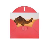 Pearl Paper Desert Sand Camel Printed Greeting Card With Envelope,Blank Inside For Birthday,Christmas, All Occasions,6x4 Inch