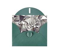 Pearl Paper Diamond Pattern Printed Greeting Card With Envelope,Blank Inside For Birthday,Christmas, All Occasions,6x4 Inch