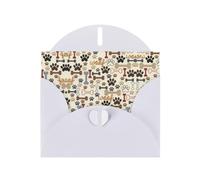 Pearl Paper Dog Bones Paw Printed Greeting Card With Envelope,Blank Inside For Birthday,Christmas, All Occasions,6x4 Inch