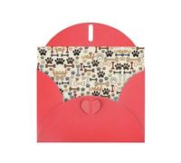 Pearl Paper Dog Bones Paw Printed Greeting Card With Envelope,Blank Inside For Birthday,Christmas, All Occasions,6x4 Inch