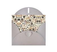 Pearl Paper Dog Bones Paw Printed Greeting Card With Envelope,Blank Inside For Birthday,Christmas, All Occasions,6x4 Inch