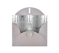 Pearl Paper Eiffel Tower Paris Street Red Umbrella Printed Greeting Card With Envelope,Blank Inside For Birthday,Christmas, All Occasions,6x4 Inch