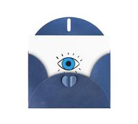 Pearl Paper Evil Eye Printed Greeting Card With Envelope,Blank Inside For Birthday,Christmas, All Occasions,6x4 Inch