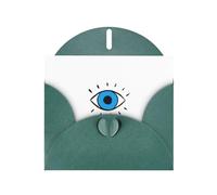 Pearl Paper Evil Eye Printed Greeting Card With Envelope,Blank Inside For Birthday,Christmas, All Occasions,6x4 Inch