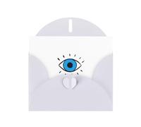 Pearl Paper Evil Eye Printed Greeting Card With Envelope,Blank Inside For Birthday,Christmas, All Occasions,6x4 Inch