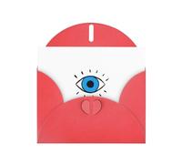 Pearl Paper Evil Eye Printed Greeting Card With Envelope,Blank Inside For Birthday,Christmas, All Occasions,6x4 Inch