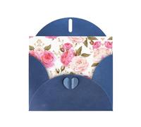 Pearl Paper Floral Flower Rose Pink Printed Greeting Card With Envelope,Blank Inside For Birthday,Christmas, All Occasions,6x4 Inch