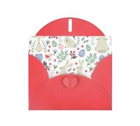 Pearl Paper Flowers Bunnies Birds Printed Greeting Card With Envelope,Blank Inside For Birthday,Christmas, All Occasions,6x4 Inch