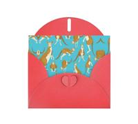 Pearl Paper Funny Cartoon Kangaroo Zoo Printed Greeting Card With Envelope,Blank Inside For Birthday,Christmas, All Occasions,6x4 Inch