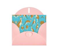 Pearl Paper Funny Cartoon Kangaroo Zoo Printed Greeting Card With Envelope,Blank Inside For Birthday,Christmas, All Occasions,6x4 Inch