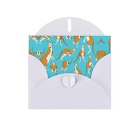Pearl Paper Funny Cartoon Kangaroo Zoo Printed Greeting Card With Envelope,Blank Inside For Birthday,Christmas, All Occasions,6x4 Inch