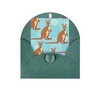 Pearl paper Funny for Kangaroo Zoo Print holiday greeting card for Birthday, Thanksgiving, Christmas, New Year