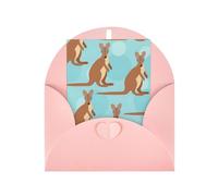 Pearl paper Funny for Kangaroo Zoo Print holiday greeting card for Birthday, Thanksgiving, Christmas, New Year