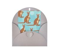 Pearl paper Funny for Kangaroo Zoo Print holiday greeting card for Birthday, Thanksgiving, Christmas, New Year