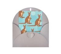 Pearl paper Funny for Kangaroo Zoo Print holiday greeting card,Note Cards for Christmas,Birthday,Thanksgiving