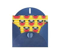 Pearl Paper Funny French Bullfighting Watermelon Printed Greeting Card With Envelope,Blank Inside For Birthday,Christmas, All Occasions,6x4 Inch