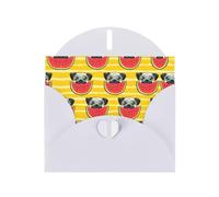Pearl Paper Funny French Bullfighting Watermelon Printed Greeting Card With Envelope,Blank Inside For Birthday,Christmas, All Occasions,6x4 Inch