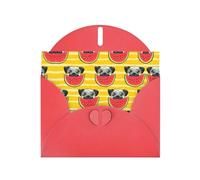 Pearl Paper Funny French Bullfighting Watermelon Printed Greeting Card With Envelope,Blank Inside For Birthday,Christmas, All Occasions,6x4 Inch