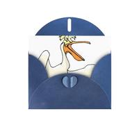 Pearl Paper Funny Pelican Printed Greeting Card With Envelope,Blank Inside For Birthday,Christmas, All Occasions,6x4 Inch