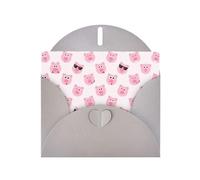 Pearl Paper Funny Pink Pig Face Printed Greeting Card With Envelope,Blank Inside For Birthday,Christmas, All Occasions,6x4 Inch