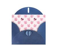 Pearl Paper Funny Pink Pig Face Printed Greeting Card With Envelope,Blank Inside For Birthday,Christmas, All Occasions,6x4 Inch