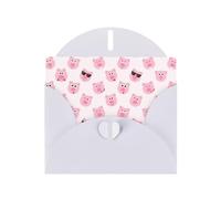 Pearl Paper Funny Pink Pig Face Printed Greeting Card With Envelope,Blank Inside For Birthday,Christmas, All Occasions,6x4 Inch