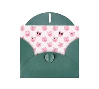 Pearl Paper Funny Pink Pig Face Printed Greeting Card With Envelope,Blank Inside For Birthday,Christmas, All Occasions,6x4 Inch