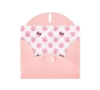 Pearl Paper Funny Pink Pig Face Printed Greeting Card With Envelope,Blank Inside For Birthday,Christmas, All Occasions,6x4 Inch