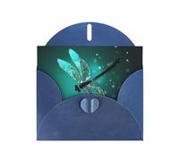 Pearl Paper Galaxy Animal Dragonfly Printed Greeting Card With Envelope,Blank Inside For Birthday,Christmas, All Occasions,6x4 Inch