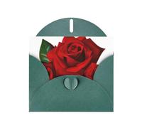 Pearl Paper Gothic Rose Printed Greeting Card With Envelope,Blank Inside For Birthday,Christmas, All Occasions,6x4 Inch