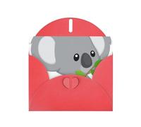 Pearl Paper Green Leaf Koala Printed Greeting Card With Envelope,Blank Inside For Birthday,Christmas, All Occasions,6x4 Inch
